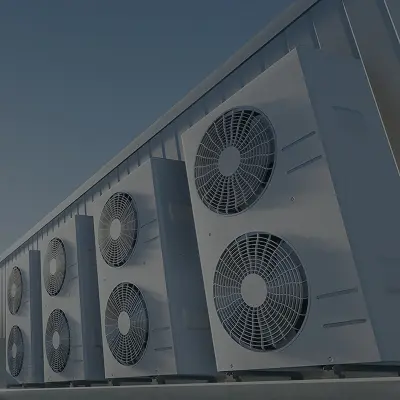 Industrial air conditioning units on rooftop